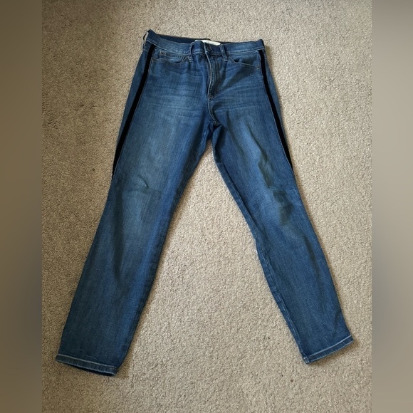 GAP Skinny Super High Rise Jeans size 29R blue velvet side line - Picture 1 of 8